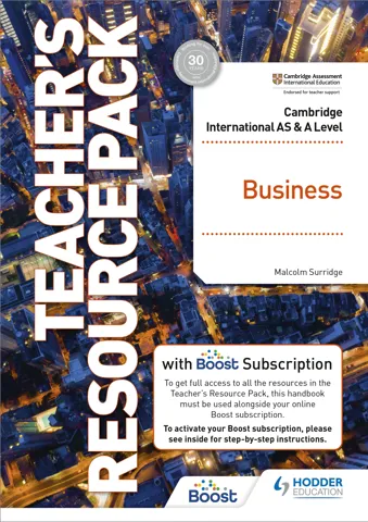 Cambridge International AS & A Level Business Teacher's Resource Pack with Boost Subscription